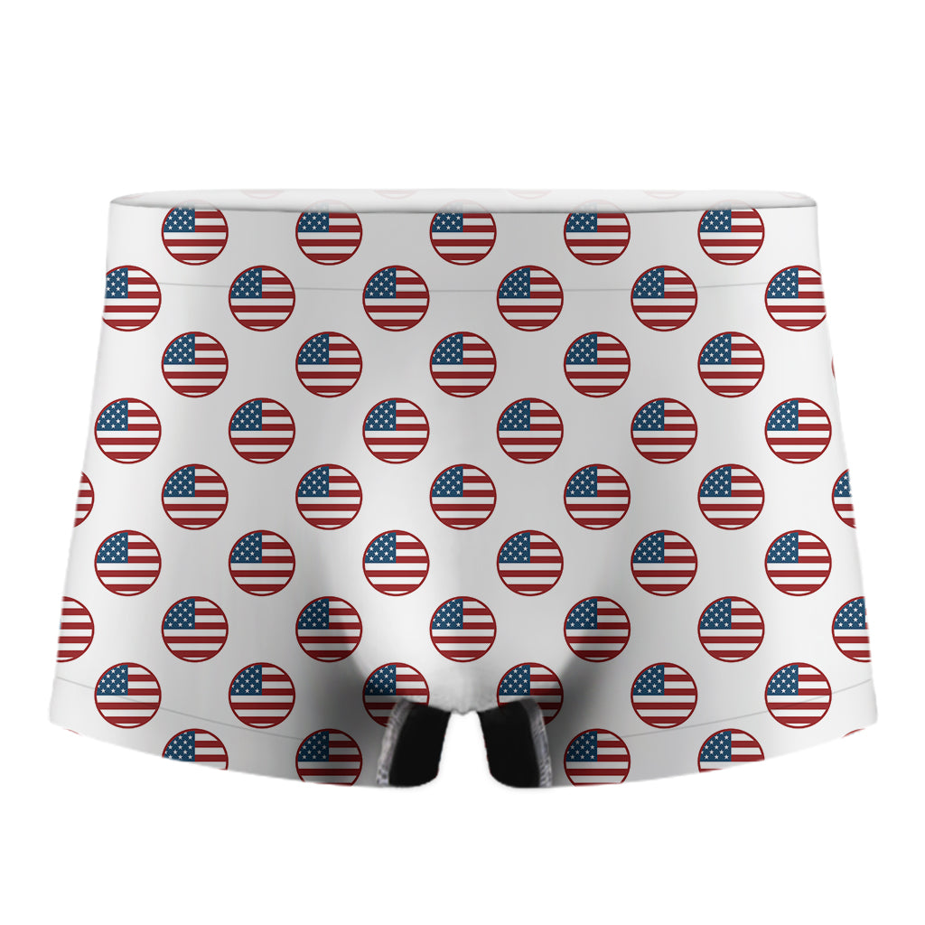 American Circle Flag Pattern Print Men's Boxer Briefs