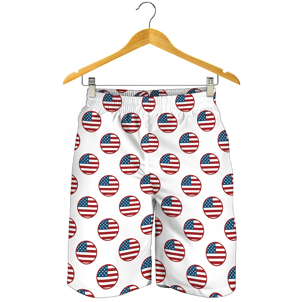 American Circle Flag Pattern Print Men's Shorts