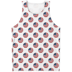 American Circle Flag Pattern Print Men's Tank Top