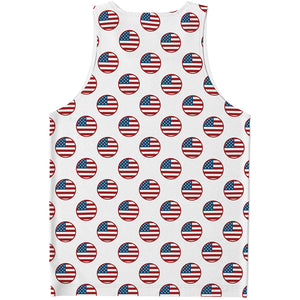 American Circle Flag Pattern Print Men's Tank Top