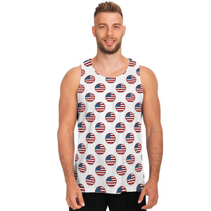 American Circle Flag Pattern Print Men's Tank Top