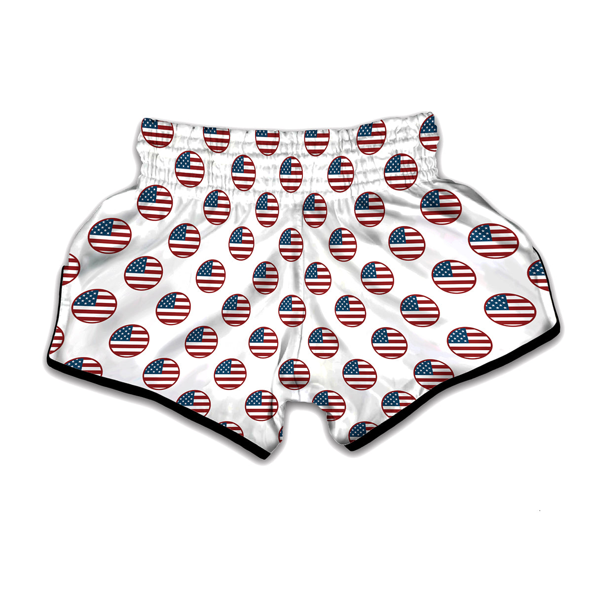 American Circle Flag Pattern Print Muay Thai Boxing Shorts