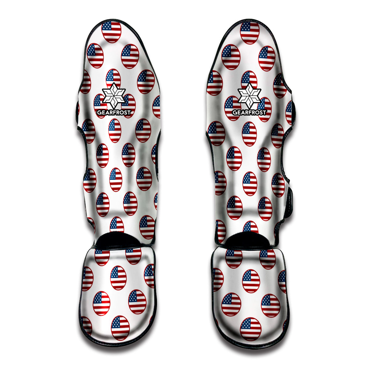 American Circle Flag Pattern Print Muay Thai Shin Guard