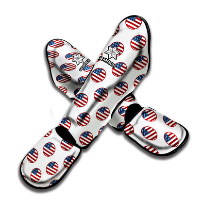 American Circle Flag Pattern Print Muay Thai Shin Guard
