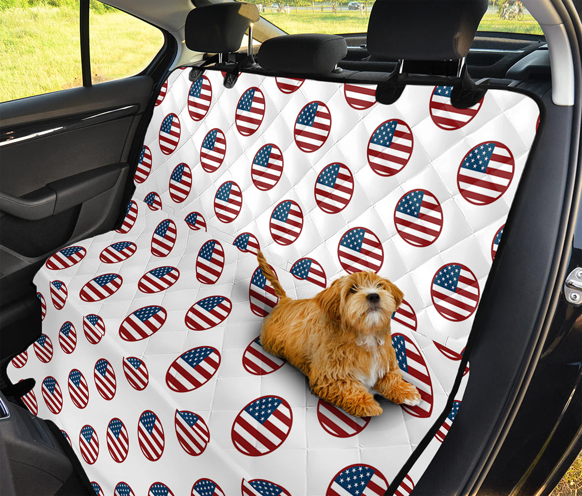 American Circle Flag Pattern Print Pet Car Back Seat Cover