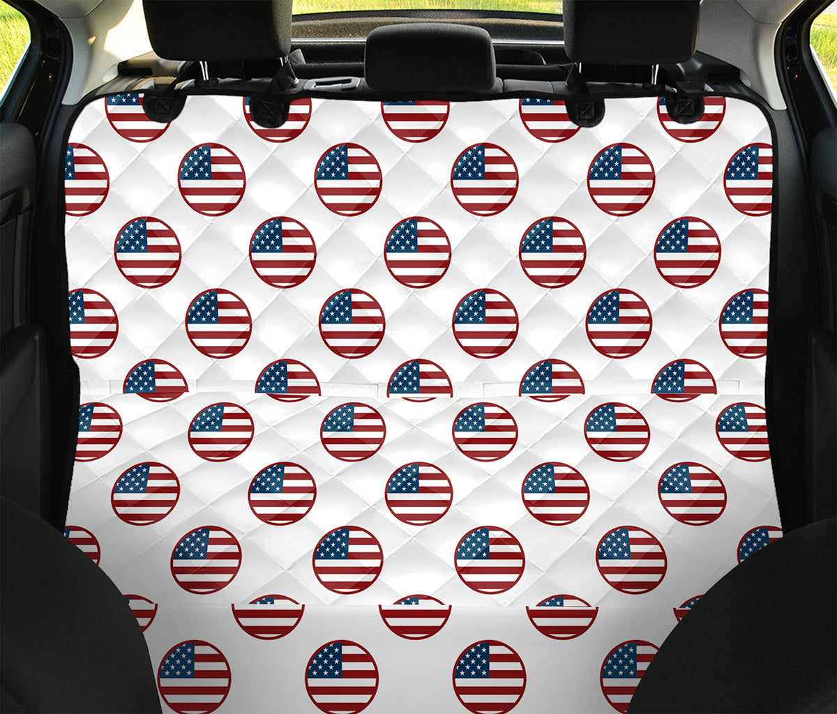 American Circle Flag Pattern Print Pet Car Back Seat Cover