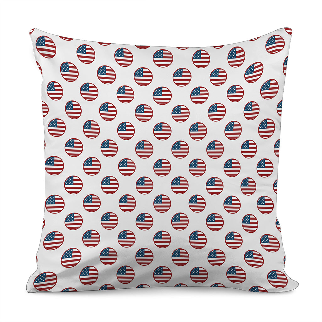 American Circle Flag Pattern Print Pillow Cover