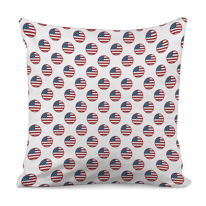 American Circle Flag Pattern Print Pillow Cover