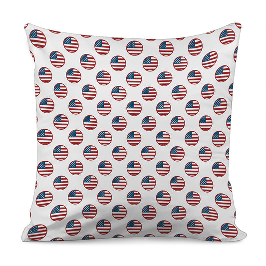 American Circle Flag Pattern Print Pillow Cover