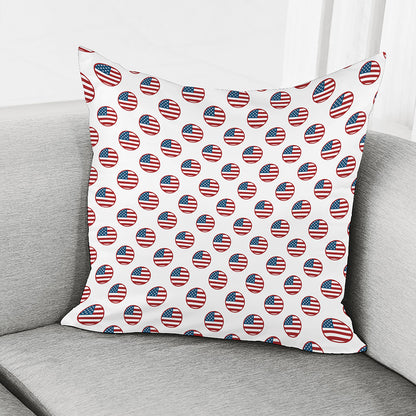 American Circle Flag Pattern Print Pillow Cover
