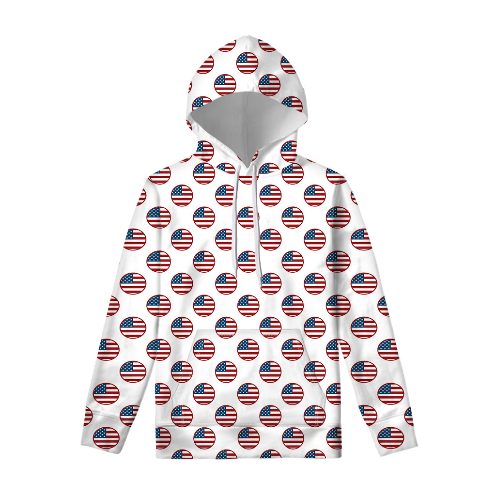 American Circle Flag Pattern Print Pullover Hoodie