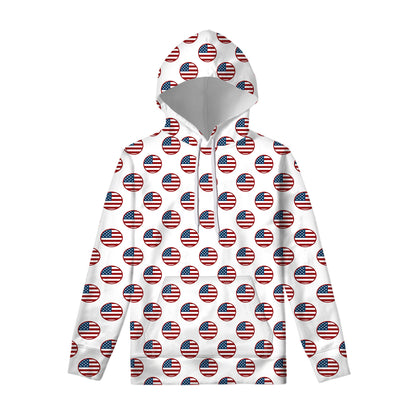 American Circle Flag Pattern Print Pullover Hoodie