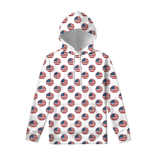 American Circle Flag Pattern Print Pullover Hoodie