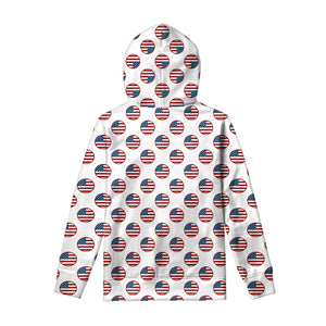 American Circle Flag Pattern Print Pullover Hoodie