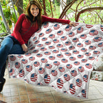 American Circle Flag Pattern Print Quilt