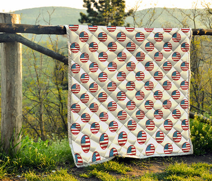 American Circle Flag Pattern Print Quilt