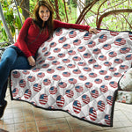 American Circle Flag Pattern Print Quilt