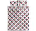 American Circle Flag Pattern Print Quilt Bed Set