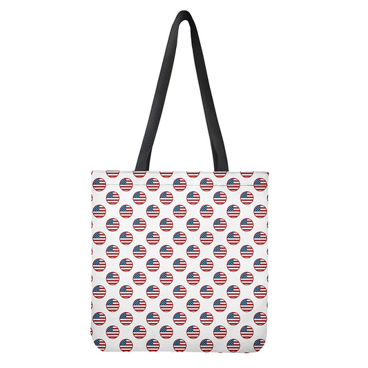 American Circle Flag Pattern Print Tote Bag