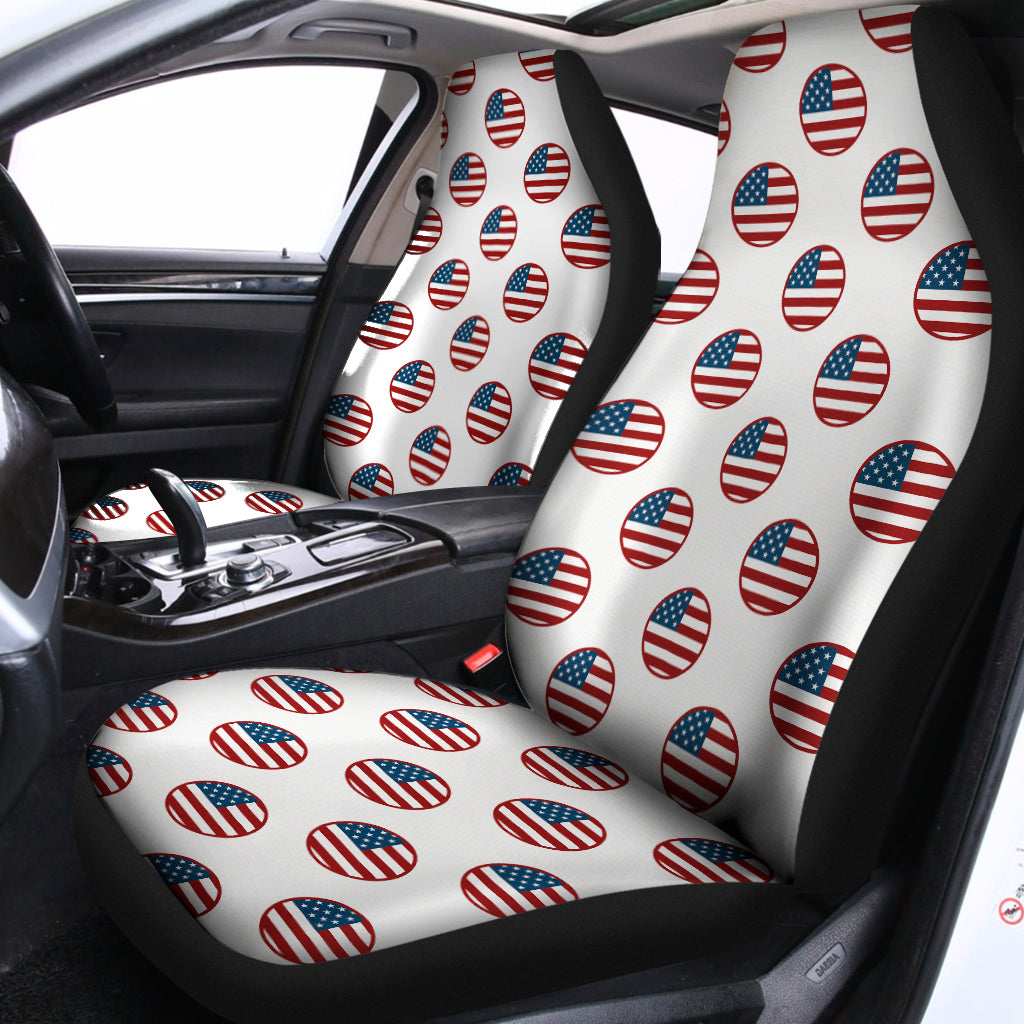 American Circle Flag Pattern Print Universal Fit Car Seat Covers