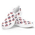 American Circle Flag Pattern Print White Slip On Sneakers