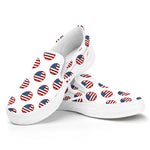 American Circle Flag Pattern Print White Slip On Shoes