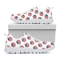 American Circle Flag Pattern Print White Running Shoes