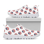 American Circle Flag Pattern Print White Sneakers