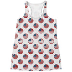 American Circle Flag Pattern Print Women's Racerback Tank Top