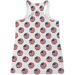 American Circle Flag Pattern Print Women's Racerback Tank Top