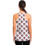 American Circle Flag Pattern Print Women's Racerback Tank Top