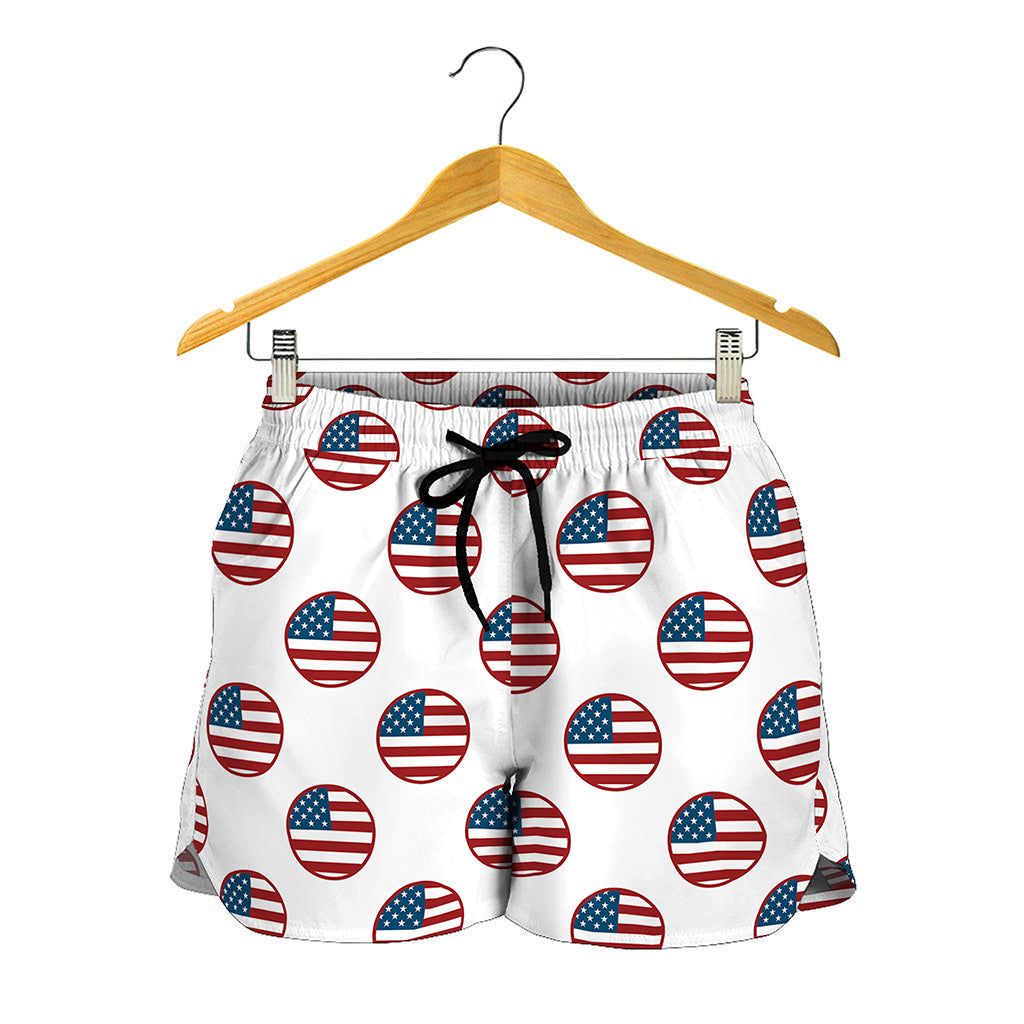 American Circle Flag Pattern Print Women's Shorts