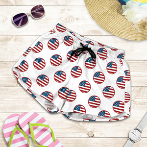 American Circle Flag Pattern Print Women's Shorts