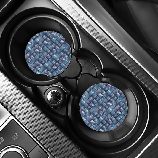American Denim Patchwork Pattern Print Car Coasters