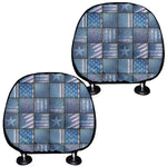 American Denim Patchwork Pattern Print Car Headrest Covers