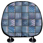 American Denim Patchwork Pattern Print Car Headrest Covers