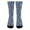 American Denim Patchwork Pattern Print Crew Socks