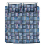 American Denim Patchwork Pattern Print Duvet Cover Bedding Set