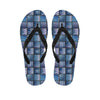 American Denim Patchwork Pattern Print Flip Flops