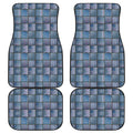 American Denim Patchwork Pattern Print Front and Back Car Floor Mats