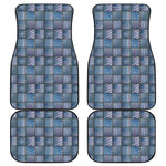 American Denim Patchwork Pattern Print Front and Back Car Floor Mats