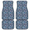 American Denim Patchwork Pattern Print Front and Back Car Floor Mats