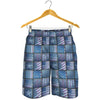 American Denim Patchwork Pattern Print Men's Shorts