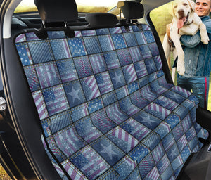 American Denim Patchwork Pattern Print Pet Car Back Seat Cover