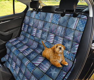 American Denim Patchwork Pattern Print Pet Car Back Seat Cover