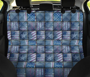 American Denim Patchwork Pattern Print Pet Car Back Seat Cover