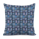 American Denim Patchwork Pattern Print Pillow Cover