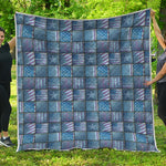 American Denim Patchwork Pattern Print Quilt