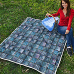 American Denim Patchwork Pattern Print Quilt