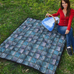 American Denim Patchwork Pattern Print Quilt